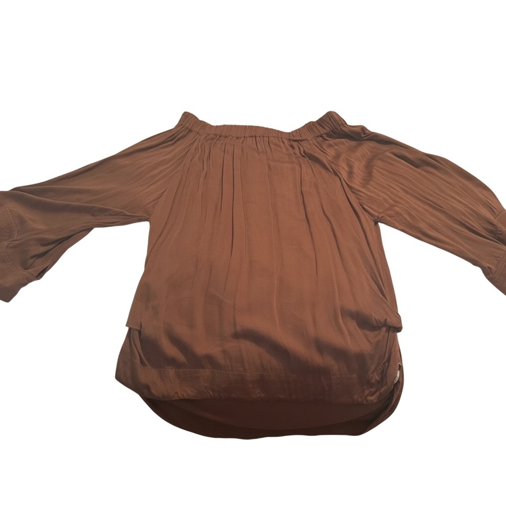 Chic Off-Shoulder Brown Blouse